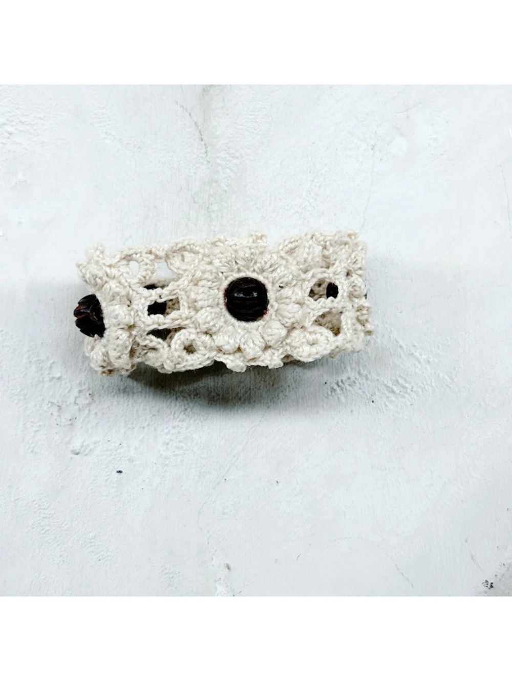 3132mc. Crochet Wood Handcrafted Bracelet